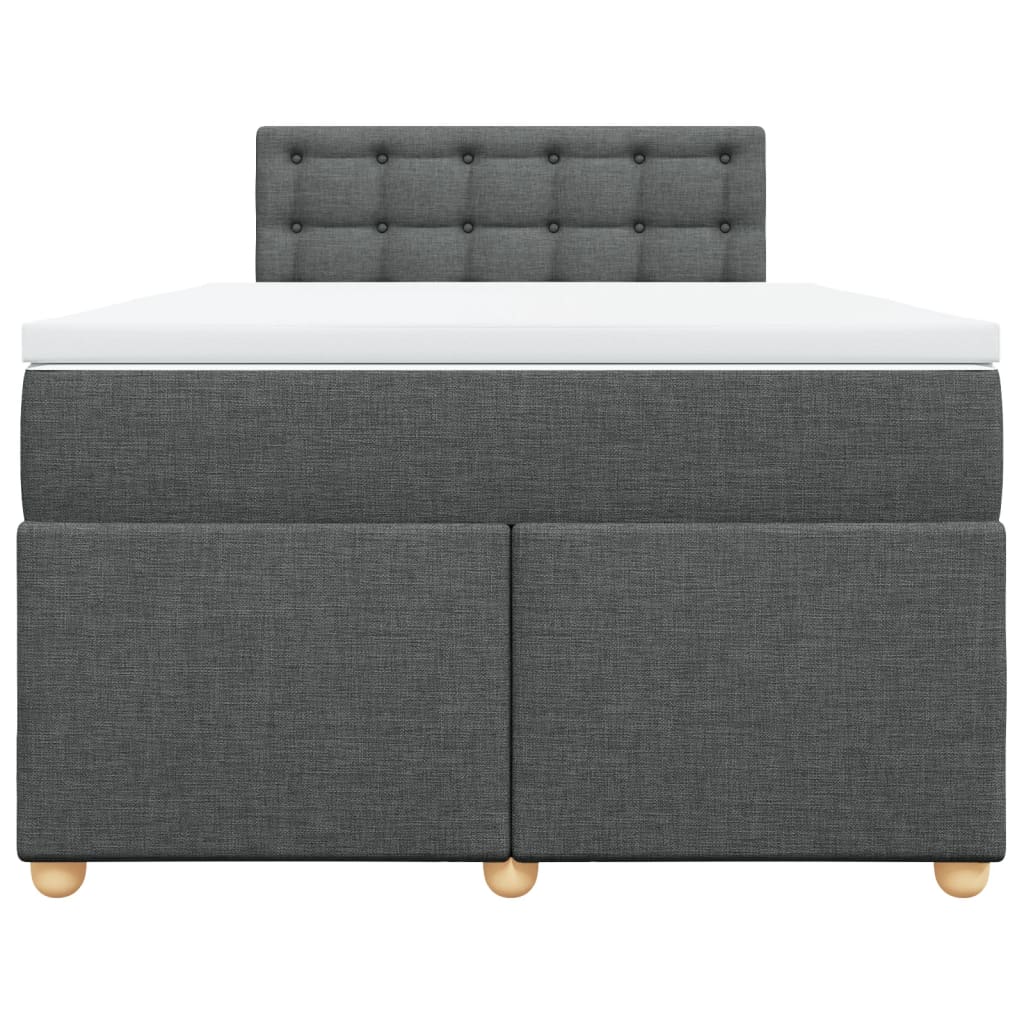 vidaXL Κρεβάτι Boxspring με Στρώμα Σκούρο Γκρι 120x190 εκ Υφασμάτινο