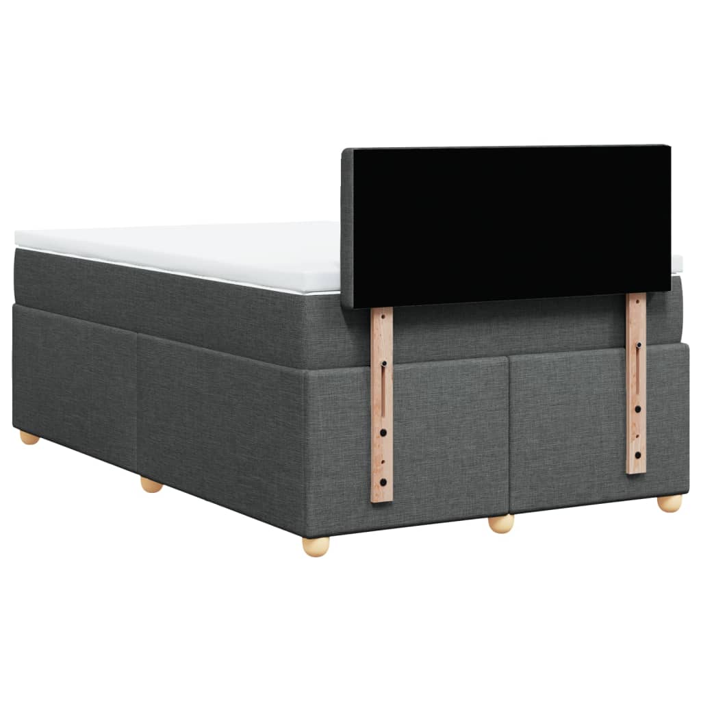vidaXL Κρεβάτι Boxspring με Στρώμα Σκούρο Γκρι 120x190 εκ Υφασμάτινο
