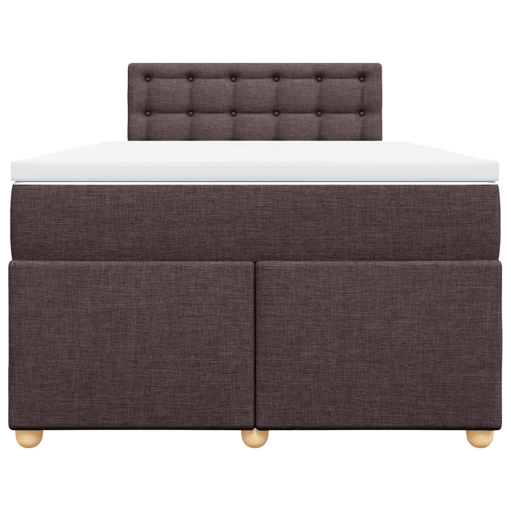 vidaXL Κρεβάτι Boxspring με Στρώμα Σκούρο Καφέ 120x190 εκ Υφασμάτινο