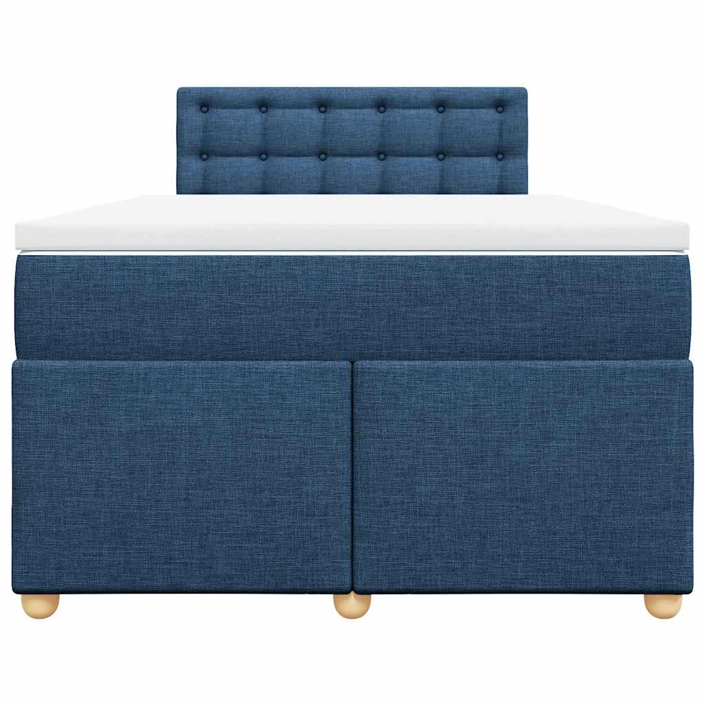 vidaXL Κρεβάτι Boxspring με Στρώμα Μπλε 120x190 εκ. Υφασμάτινο