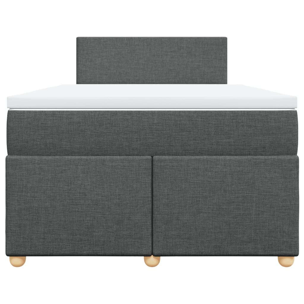 vidaXL Κρεβάτι Boxspring με Στρώμα Σκούρο Γκρι 120x200 εκ. Υφασμάτινο