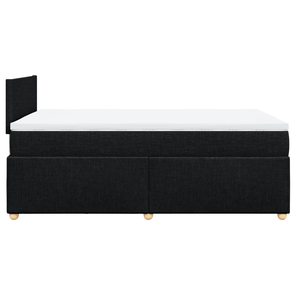 vidaXL Κρεβάτι Boxspring με Στρώμα Μαύρο 120x200 εκ. Υφασμάτινο