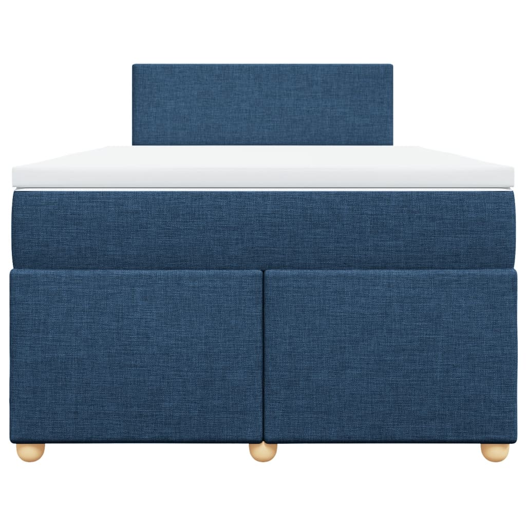 vidaXL Κρεβάτι Boxspring με Στρώμα Μπλε 120x200 εκ. Υφασμάτινο