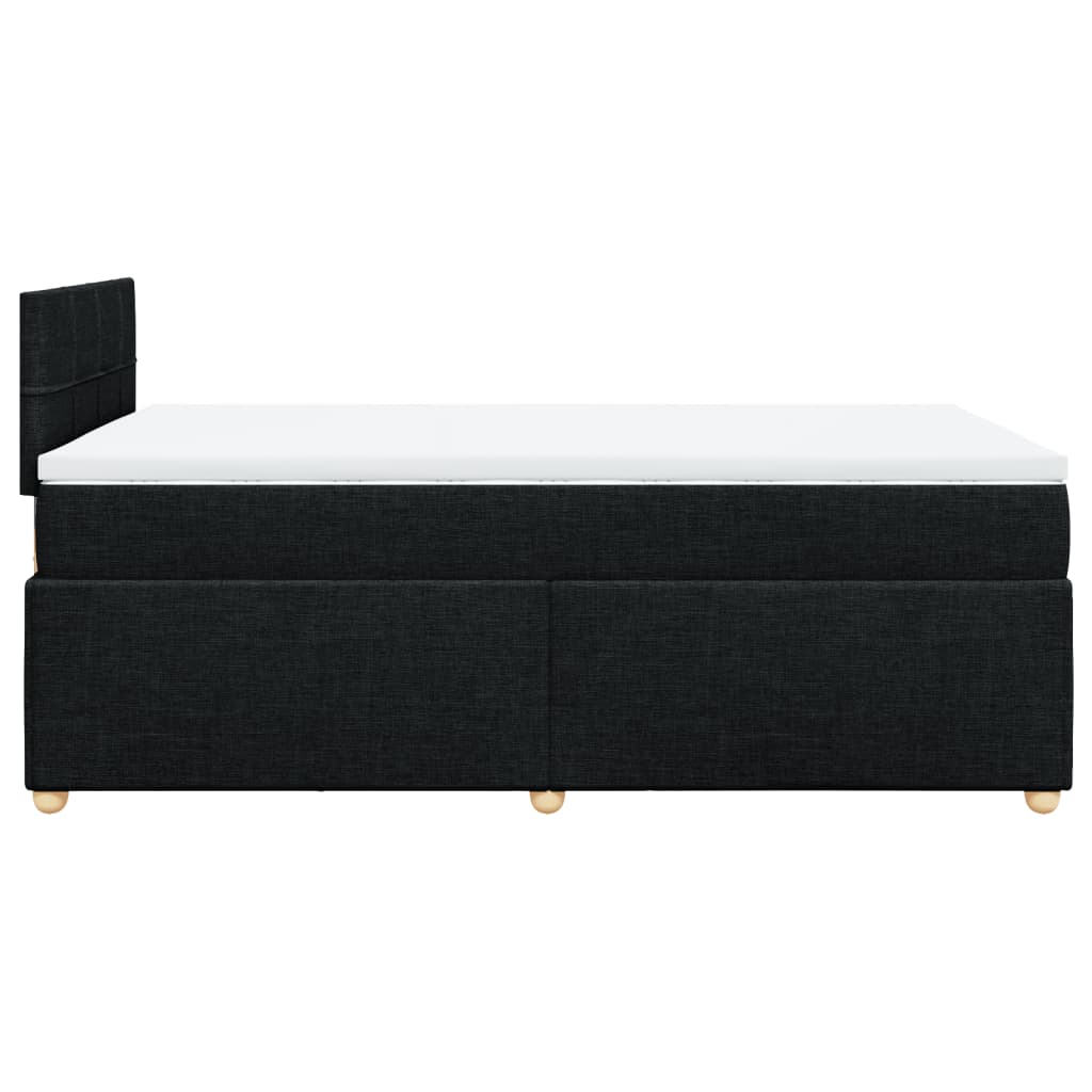 vidaXL Κρεβάτι Boxspring με Στρώμα Μαύρο 120x200 εκ. Υφασμάτινο