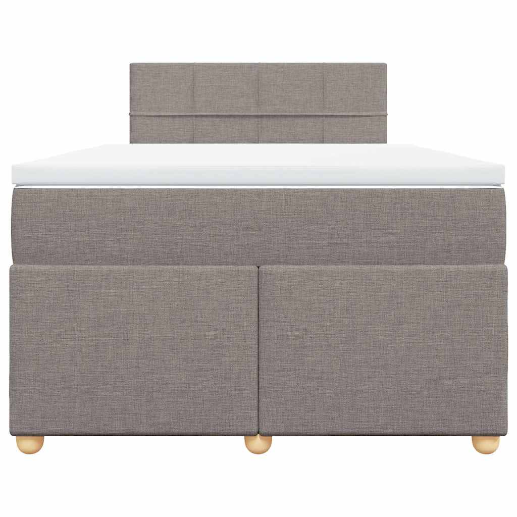 vidaXL Κρεβάτι Boxspring με Στρώμα Taupe 120x200 εκ. Υφασμάτινο