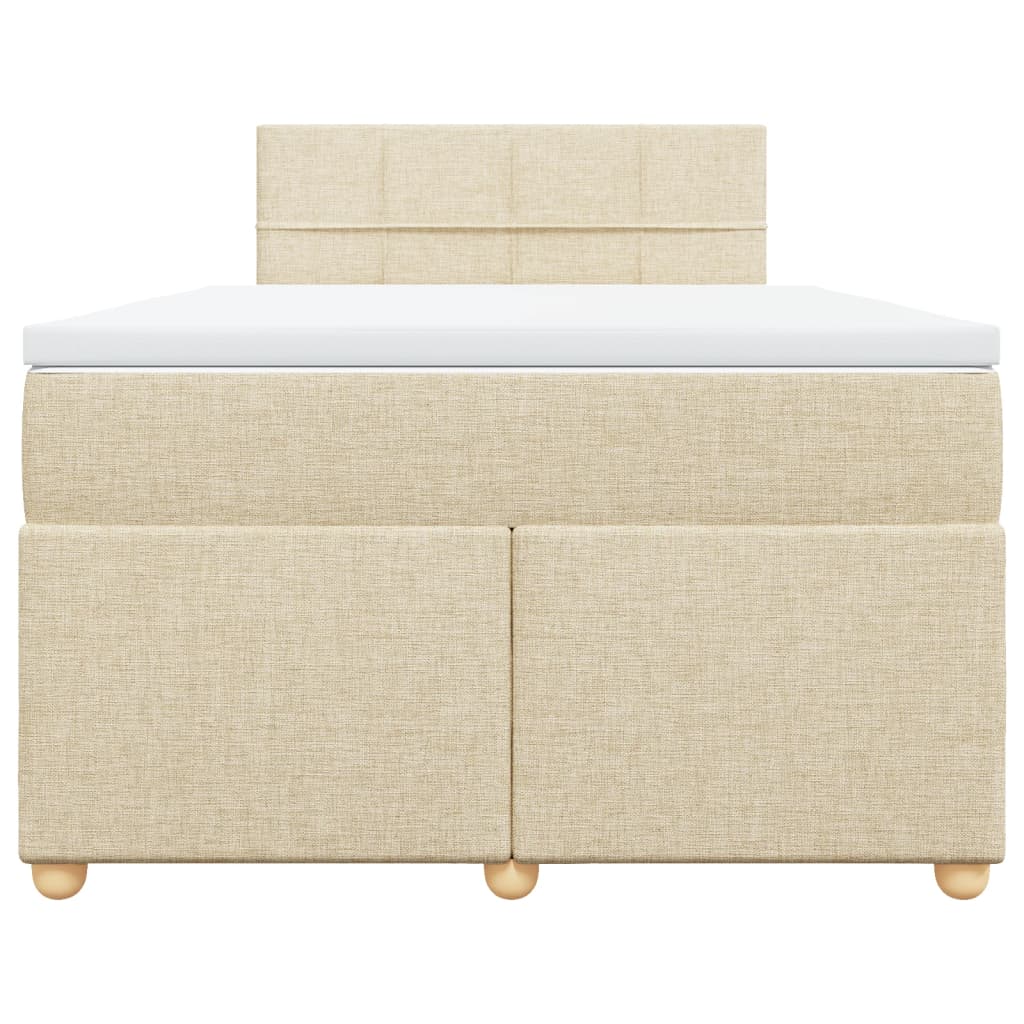 vidaXL Κρεβάτι Boxspring με Στρώμα Κρεμ 120x200 εκ. Υφασμάτινο