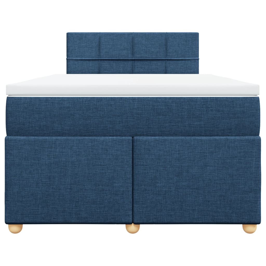 vidaXL Κρεβάτι Boxspring με Στρώμα Μπλε 120x200 εκ. Υφασμάτινο