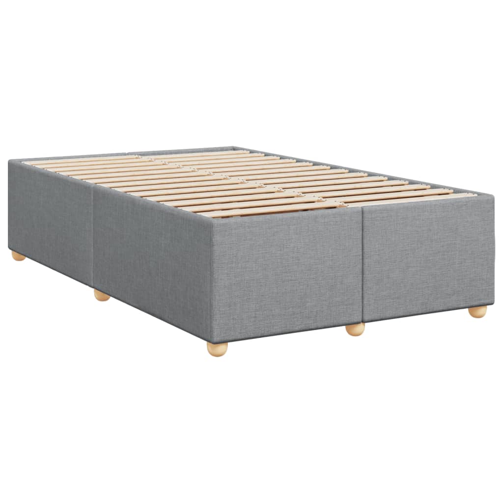 vidaXL Κρεβάτι Boxspring με Στρώμα Ανοιχτό Γκρι 120x200 εκ. Υφασμάτινο