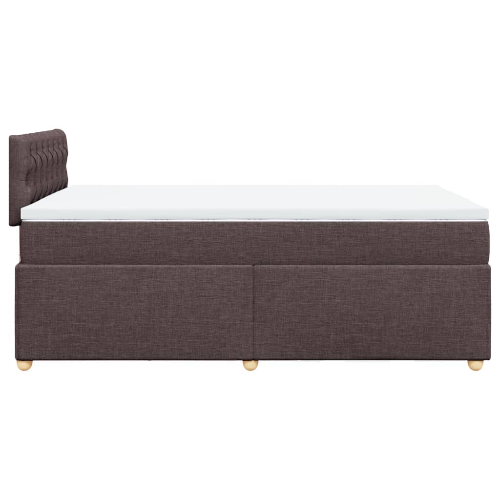 vidaXL Κρεβάτι Boxspring με Στρώμα Σκούρο Καφέ 120x200 εκ. Υφασμάτινο