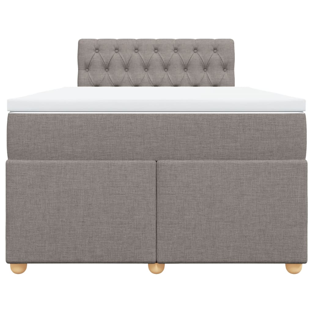 vidaXL Κρεβάτι Boxspring με Στρώμα Taupe 120x200 εκ. Υφασμάτινο