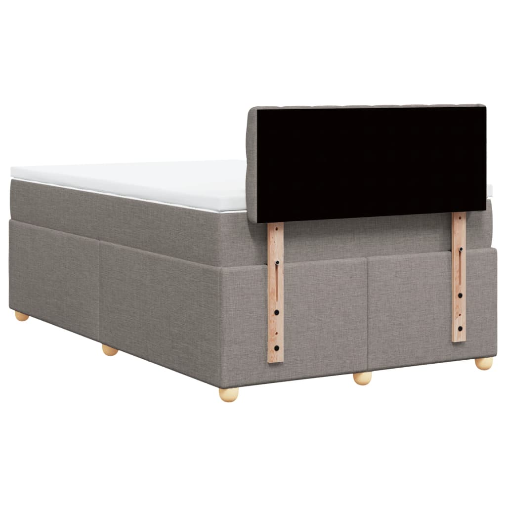 vidaXL Κρεβάτι Boxspring με Στρώμα Taupe 120x200 εκ. Υφασμάτινο