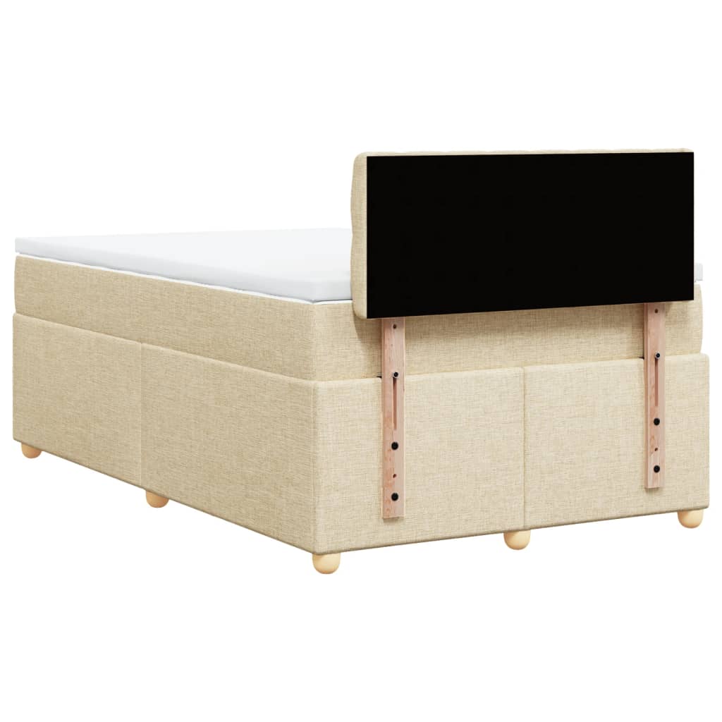 vidaXL Κρεβάτι Boxspring με Στρώμα Κρεμ 120x200 εκ. Υφασμάτινο