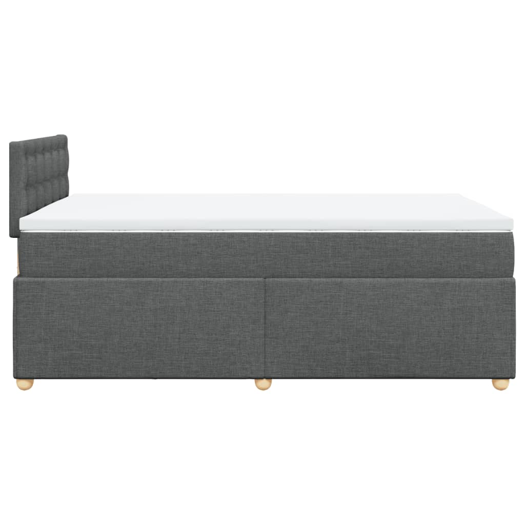 vidaXL Κρεβάτι Boxspring με Στρώμα Σκούρο Γκρι 120x200 εκ. Υφασμάτινο