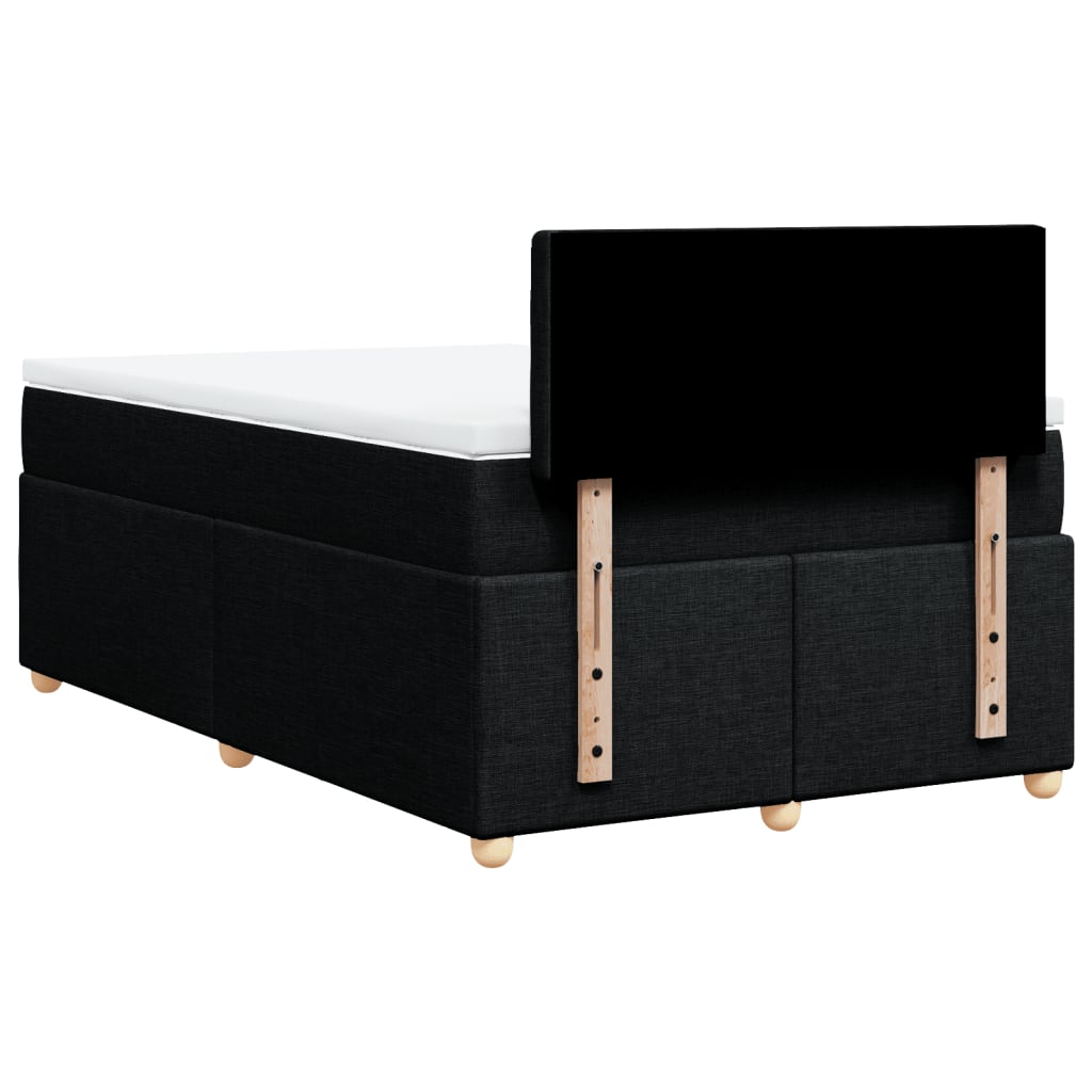 vidaXL Κρεβάτι Boxspring με Στρώμα Μαύρο 120x200 εκ. Υφασμάτινο