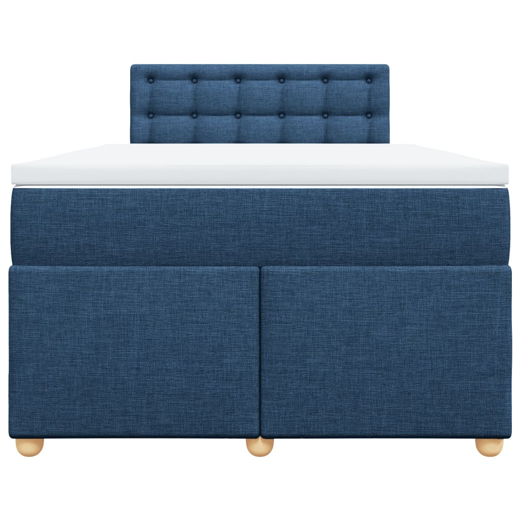 vidaXL Κρεβάτι Boxspring με Στρώμα Μπλε 120x200 εκ. Υφασμάτινο