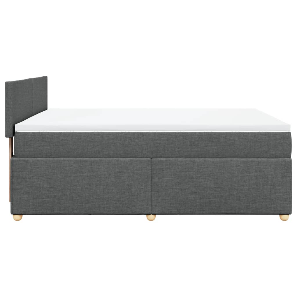 vidaXL Κρεβάτι Boxspring με Στρώμα Σκούρο Γκρι 140x190 εκ. Υφασμάτινο