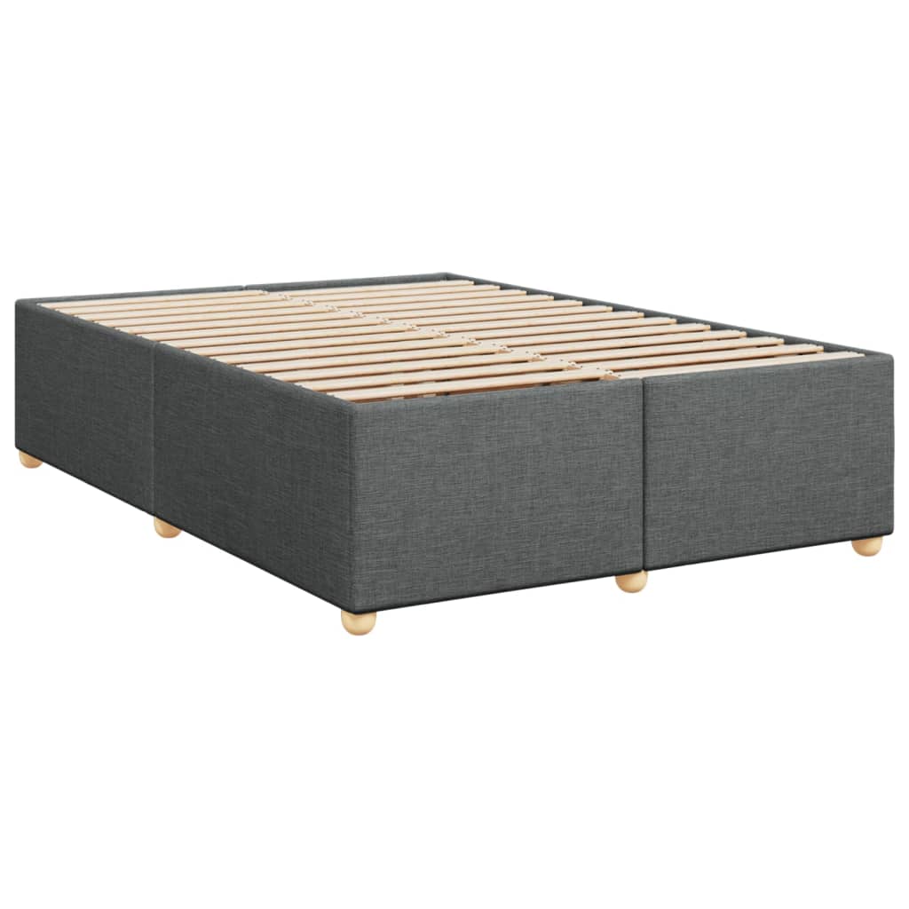 vidaXL Κρεβάτι Boxspring με Στρώμα Σκούρο Γκρι 140x190 εκ. Υφασμάτινο
