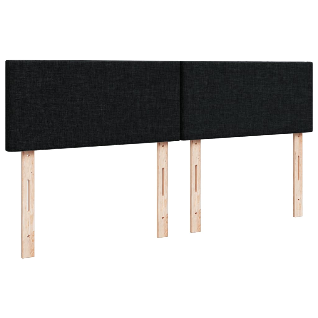 vidaXL Κρεβάτι Boxspring με Στρώμα Μαύρο 140x190 εκ. Υφασμάτινο