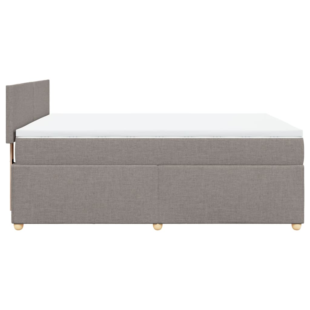 vidaXL Κρεβάτι Boxspring με Στρώμα Taupe 140x190 εκ. Υφασμάτινο