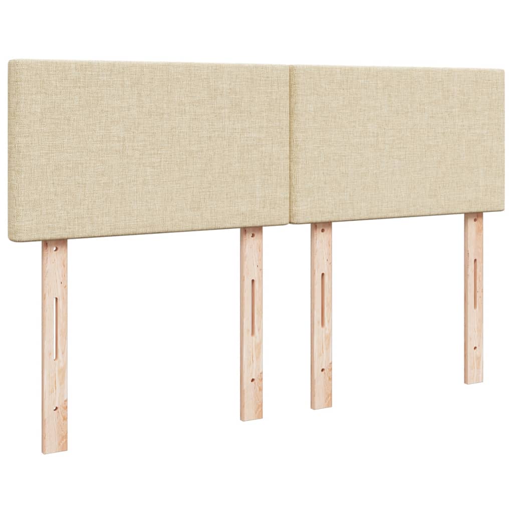vidaXL Κρεβάτι Boxspring με Στρώμα Κρεμ 140x190 εκ. Υφασμάτινο