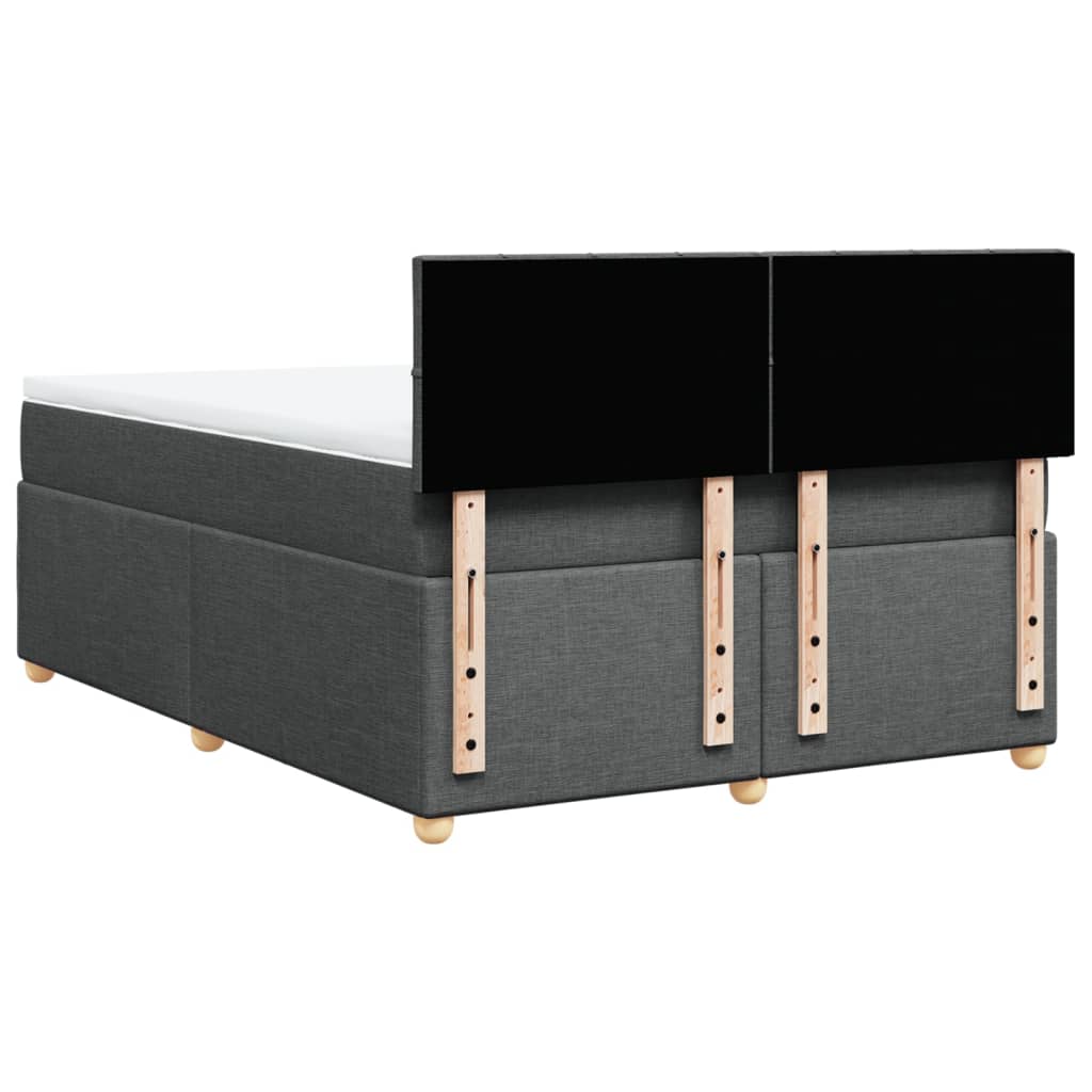 vidaXL Κρεβάτι Boxspring με Στρώμα Σκούρο Γκρι 140x190 εκ. Υφασμάτινο
