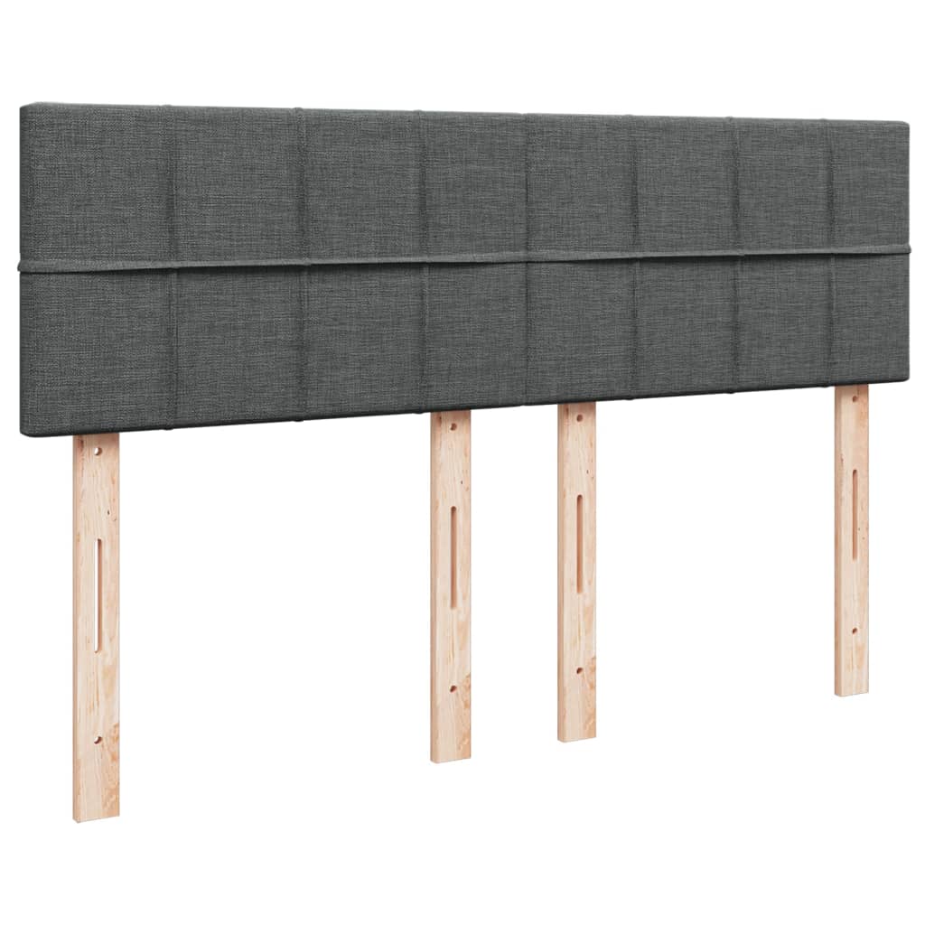 vidaXL Κρεβάτι Boxspring με Στρώμα Σκούρο Γκρι 140x190 εκ. Υφασμάτινο