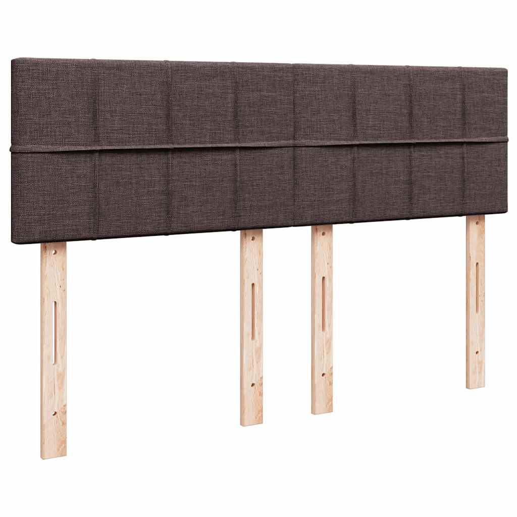 vidaXL Κρεβάτι Boxspring με Στρώμα Σκούρο Καφέ 140x190 εκ. Υφασμάτινο