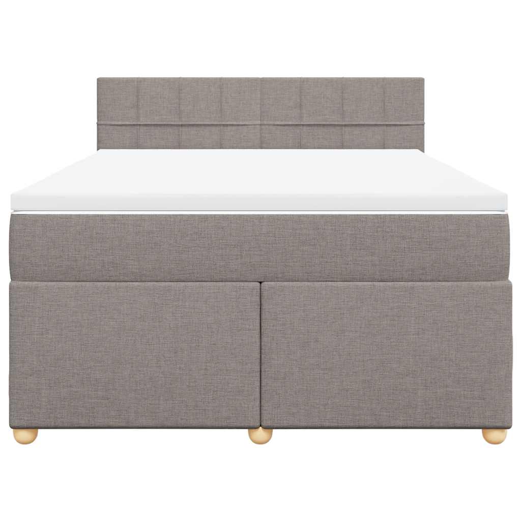 vidaXL Κρεβάτι Boxspring με Στρώμα Taupe 140x190 εκ. Υφασμάτινο