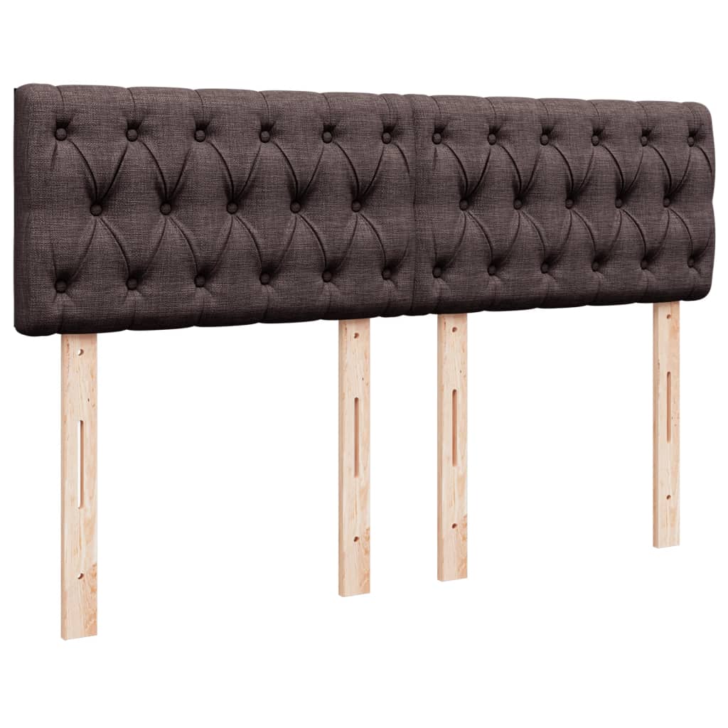 vidaXL Κρεβάτι Boxspring με Στρώμα Σκούρο Καφέ 140x190 εκ. Υφασμάτινο