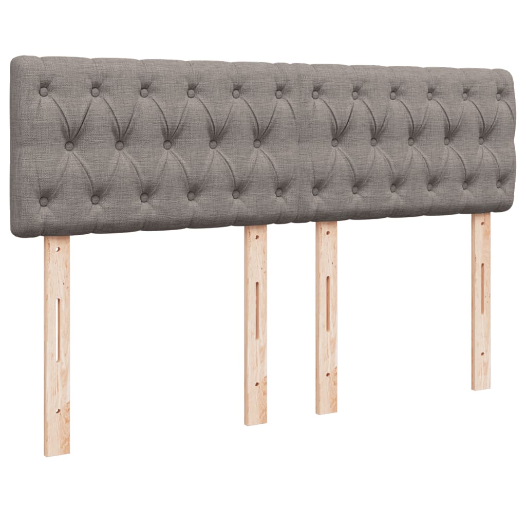 vidaXL Κρεβάτι Boxspring με Στρώμα Taupe 140x190 εκ. Υφασμάτινο