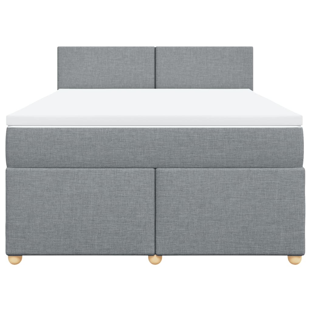vidaXL Κρεβάτι Boxspring με Στρώμα Ανοιχτό Γκρι 140x200 εκ. Υφασμάτινο