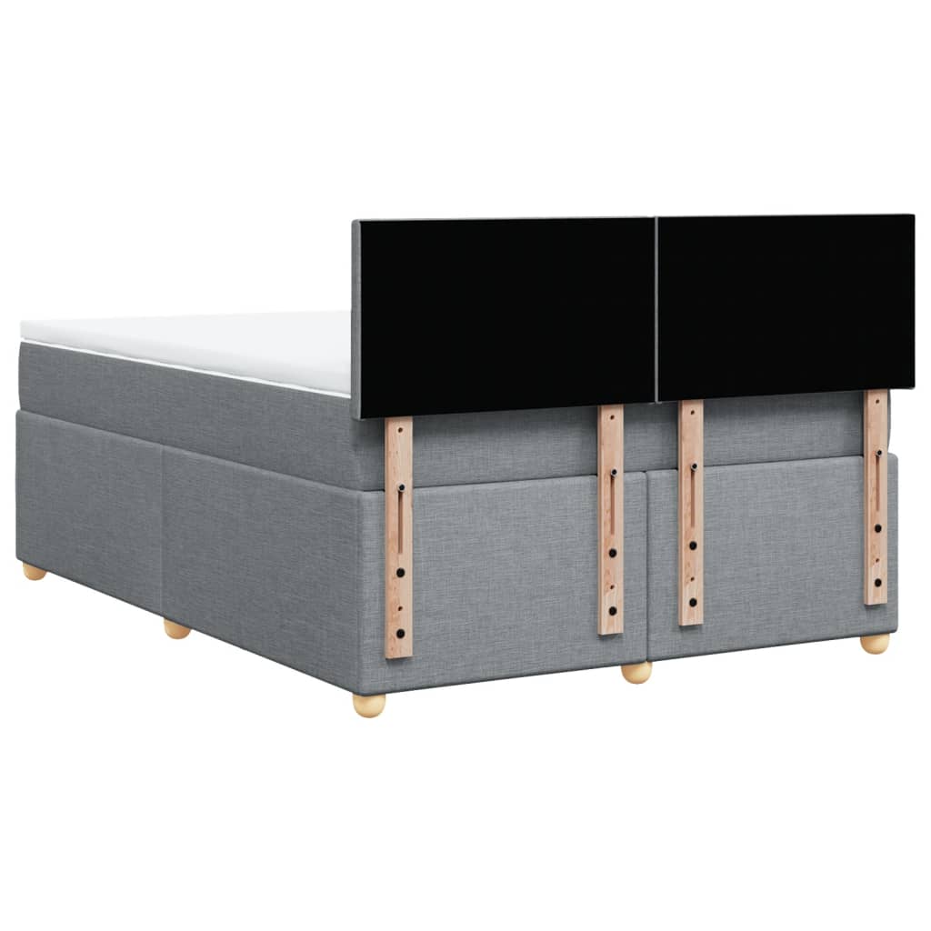 vidaXL Κρεβάτι Boxspring με Στρώμα Ανοιχτό Γκρι 140x200 εκ. Υφασμάτινο