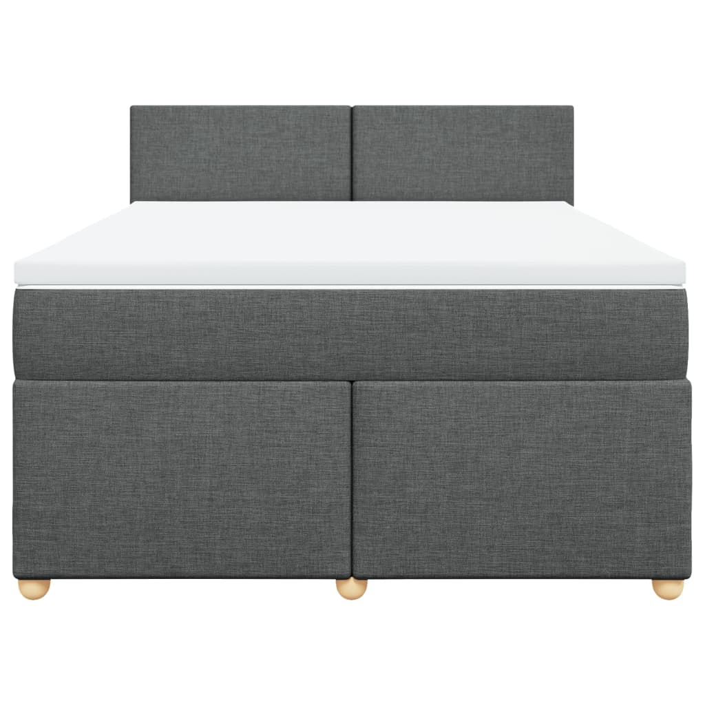 vidaXL Κρεβάτι Boxspring με Στρώμα Σκούρο Γκρι 140x200 εκ Υφασμάτινο