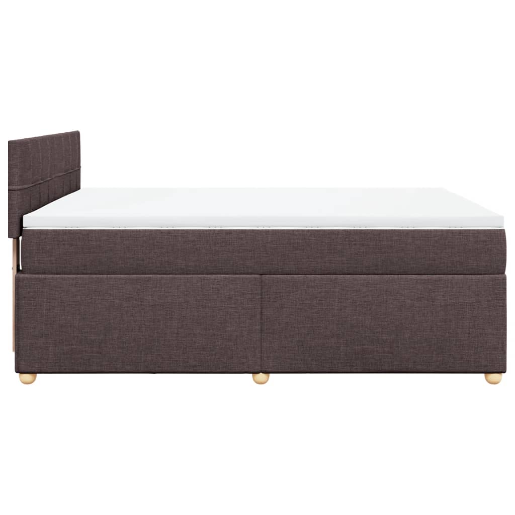 vidaXL Κρεβάτι Boxspring με Στρώμα Σκούρο Καφέ 140x200 εκ Υφασμάτινο