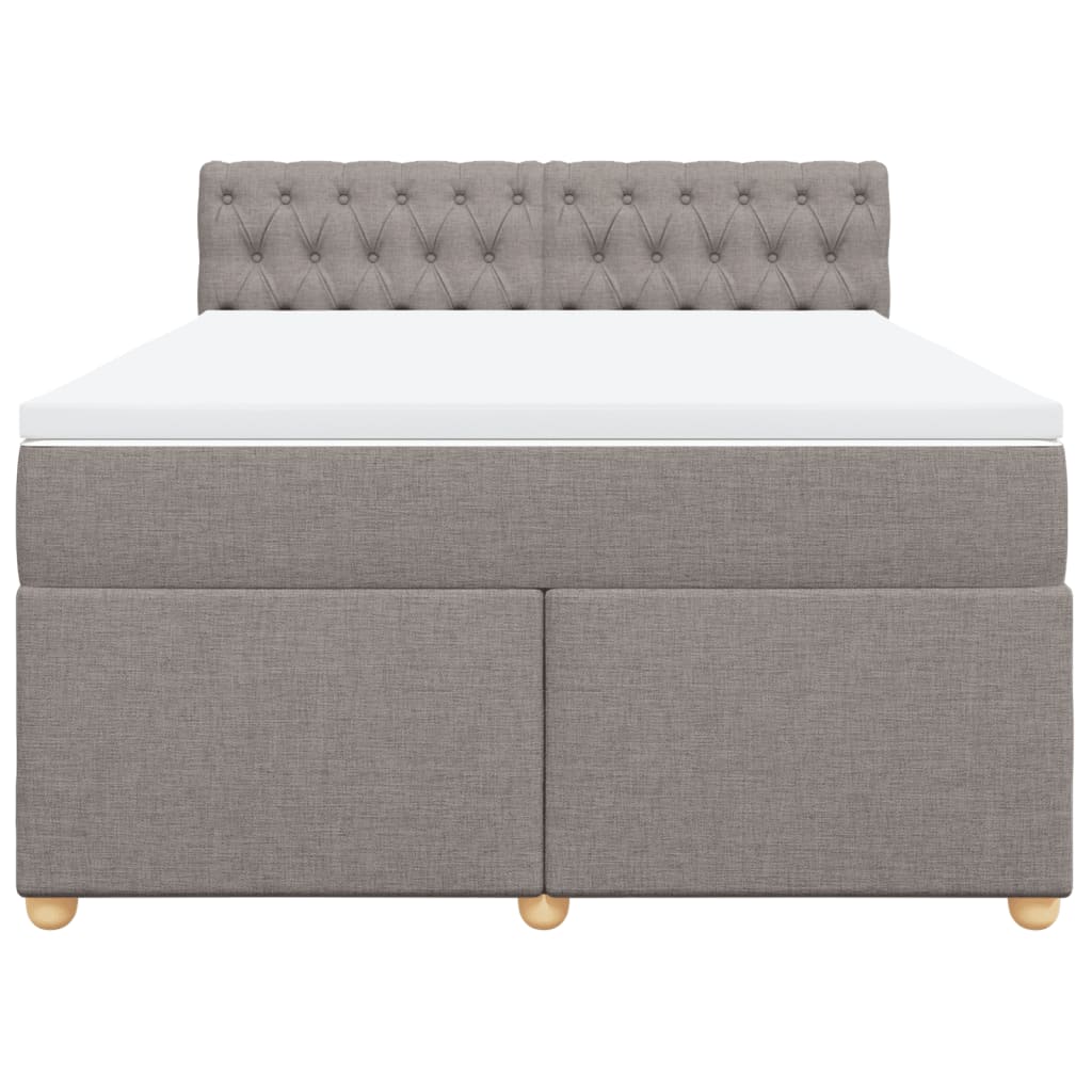vidaXL Κρεβάτι Boxspring με Στρώμα Taupe 140x200 εκ. Υφασμάτινο
