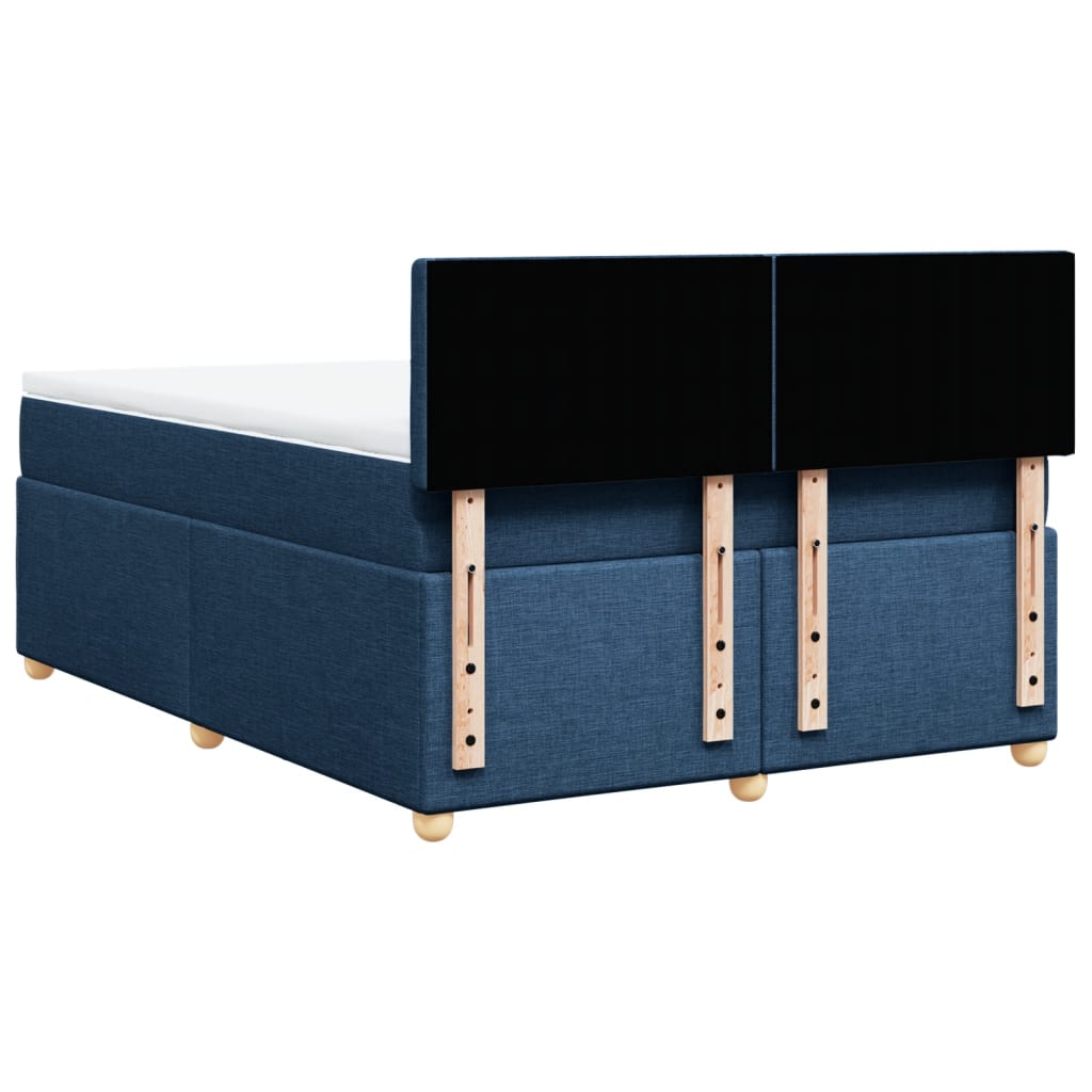 vidaXL Κρεβάτι Boxspring με Στρώμα Μπλε 140x200 εκ. Υφασμάτινο