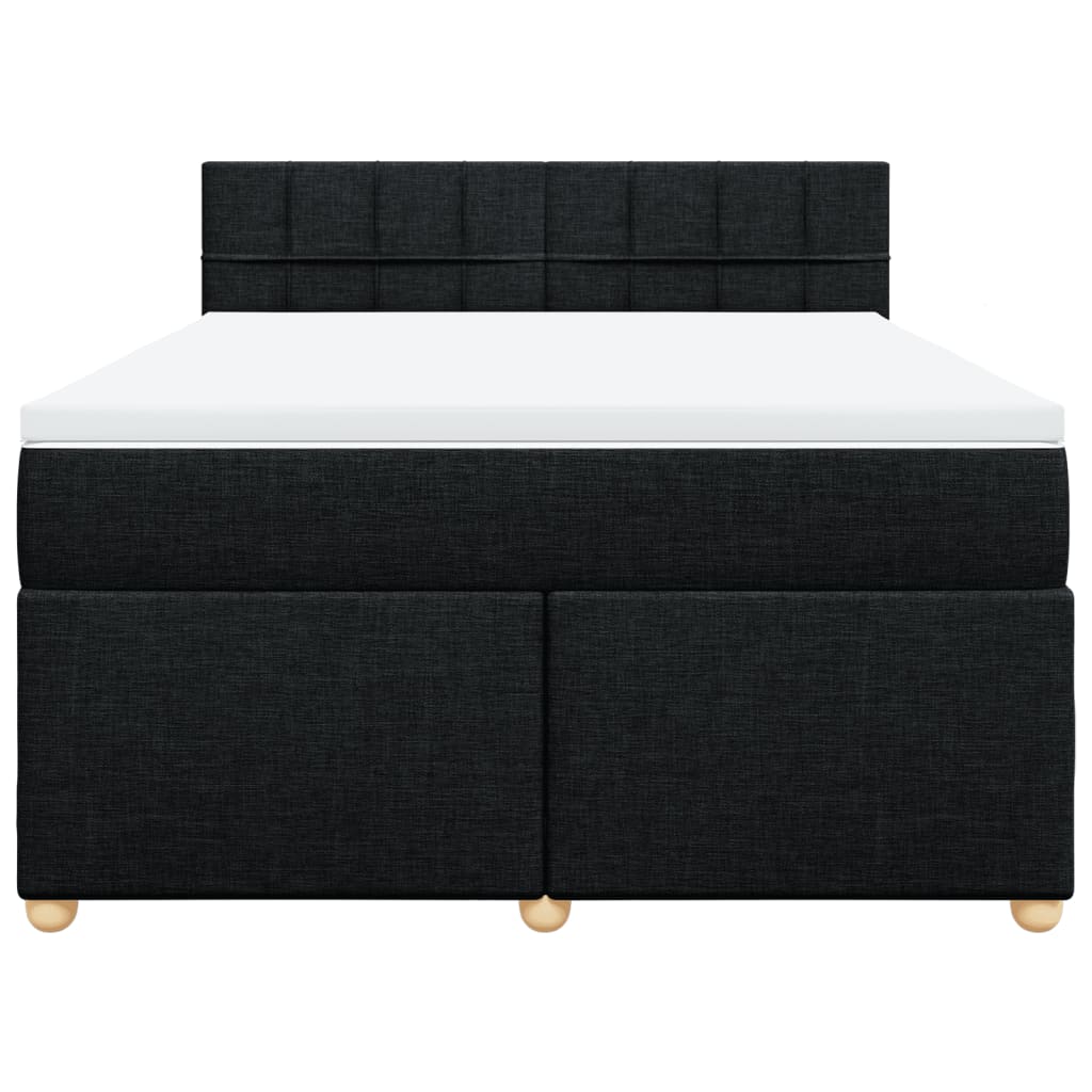 vidaXL Κρεβάτι Boxspring με Στρώμα Μαύρο 160x200 εκ. Υφασμάτινο