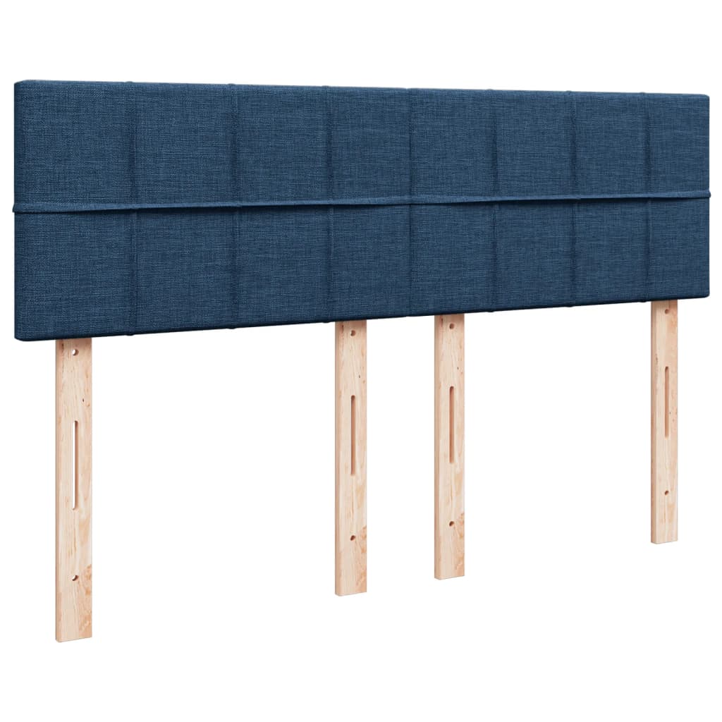 vidaXL Κρεβάτι Boxspring με Στρώμα Μπλε 160x200 εκ. Υφασμάτινο
