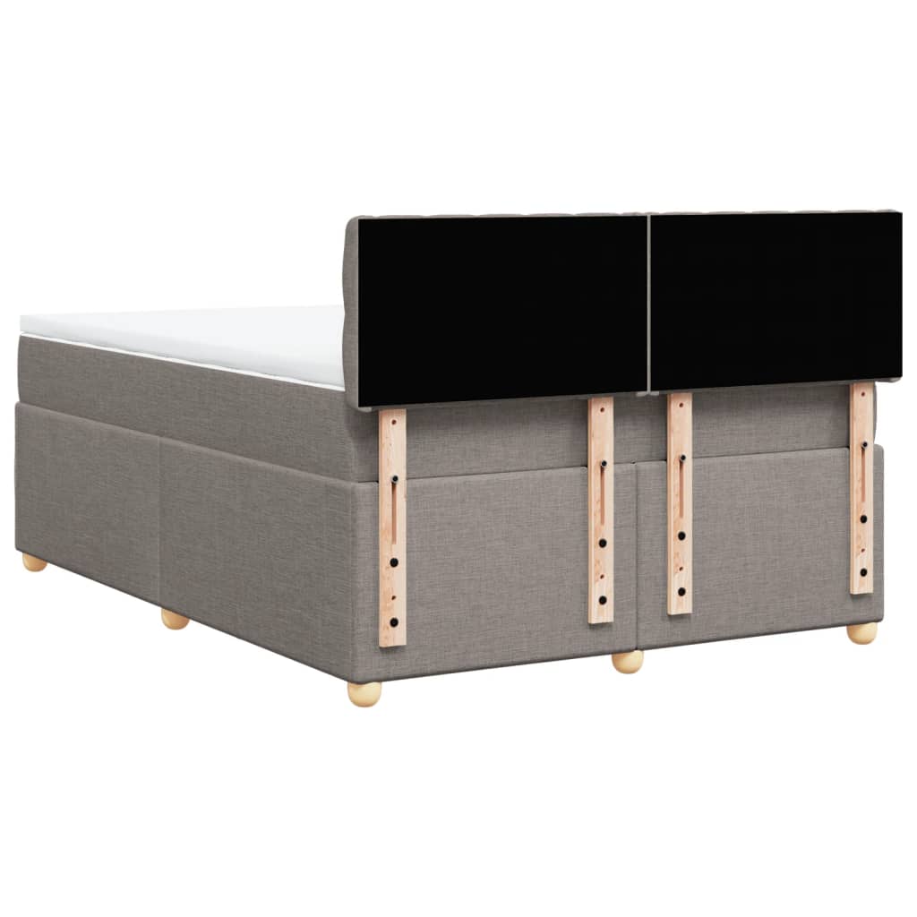vidaXL Κρεβάτι Boxspring με Στρώμα Taupe 160x200 εκ. Υφασμάτινο