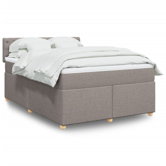 vidaXL Κρεβάτι Boxspring με Στρώμα Taupe 160x200 εκ. Υφασμάτινο
