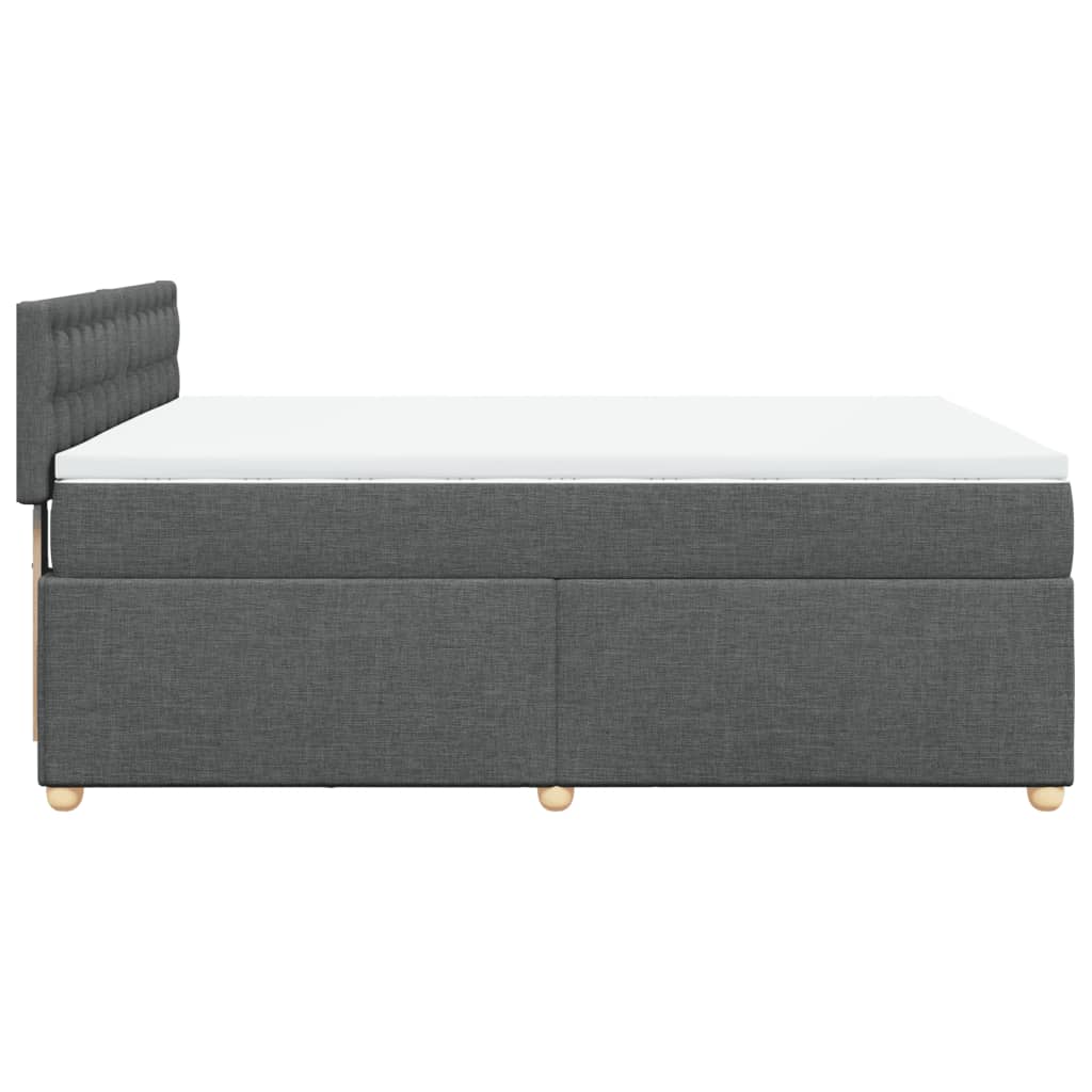 vidaXL Κρεβάτι Boxspring με Στρώμα Σκούρο Γκρι 160x200 εκ Υφασμάτινο