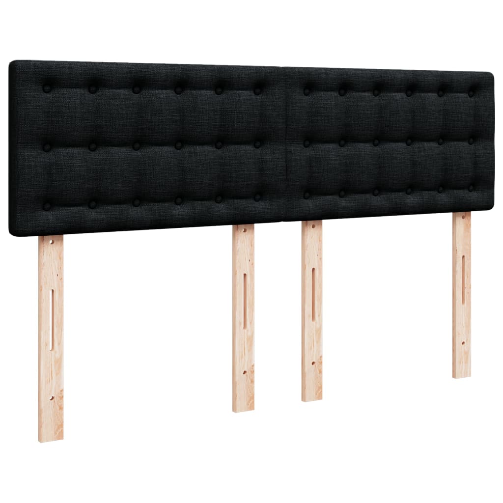 vidaXL Κρεβάτι Boxspring με Στρώμα Μαύρο 160x200 εκ. Υφασμάτινο