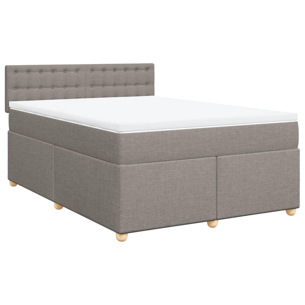 vidaXL Κρεβάτι Boxspring με Στρώμα Taupe 160x200 εκ. Υφασμάτινο