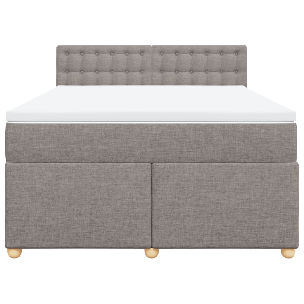 vidaXL Κρεβάτι Boxspring με Στρώμα Taupe 160x200 εκ. Υφασμάτινο