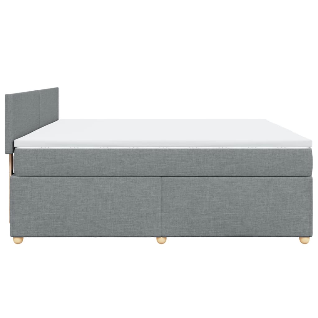vidaXL Κρεβάτι Boxspring με Στρώμα Ανοιχτό Γκρι 180x200 εκ. Υφασμάτινο