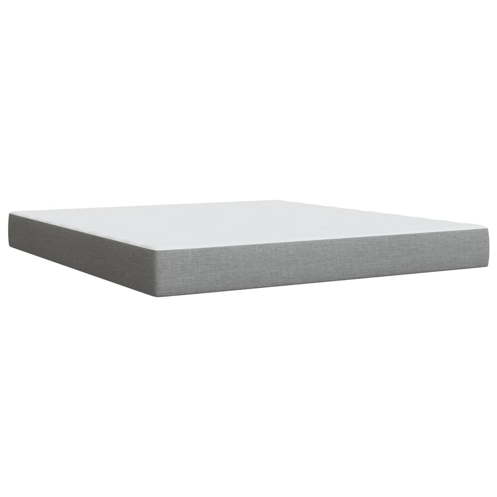 vidaXL Κρεβάτι Boxspring με Στρώμα Ανοιχτό Γκρι 180x200 εκ. Υφασμάτινο