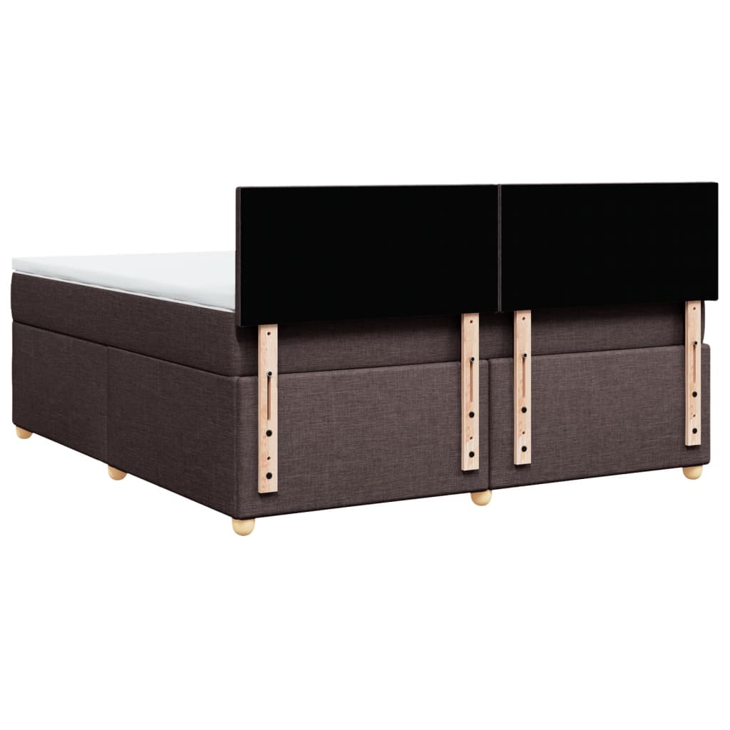 vidaXL Κρεβάτι Boxspring με Στρώμα Σκούρο Καφέ 180x200 εκ Υφασμάτινο