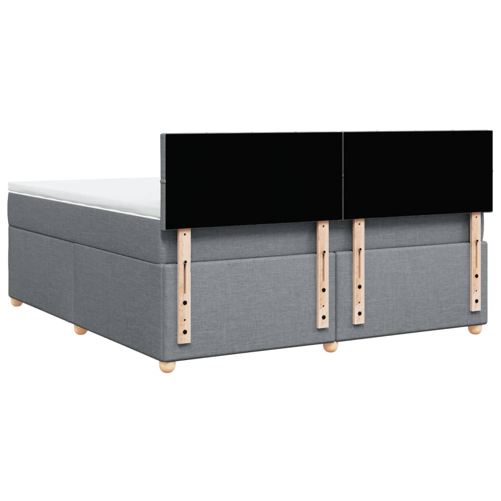 vidaXL Κρεβάτι Boxspring με Στρώμα Ανοιχτό Γκρι 180x200 εκ. Υφασμάτινο