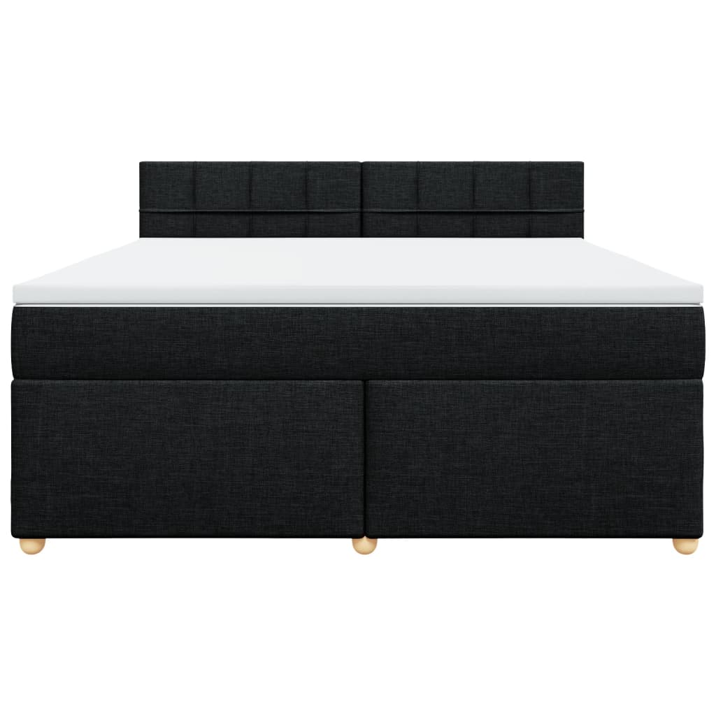 vidaXL Κρεβάτι Boxspring με Στρώμα Μαύρο 180x200 εκ. Υφασμάτινο