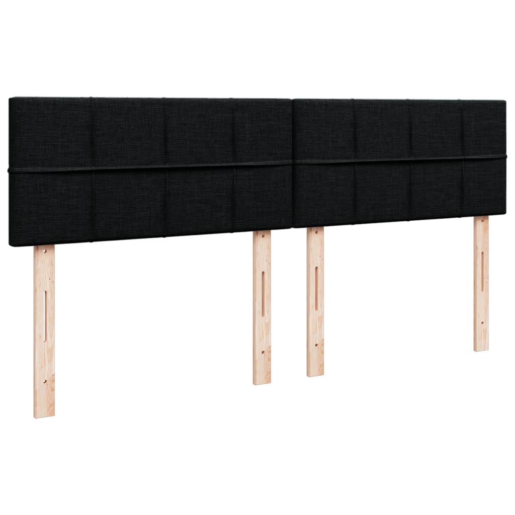 vidaXL Κρεβάτι Boxspring με Στρώμα Μαύρο 180x200 εκ. Υφασμάτινο